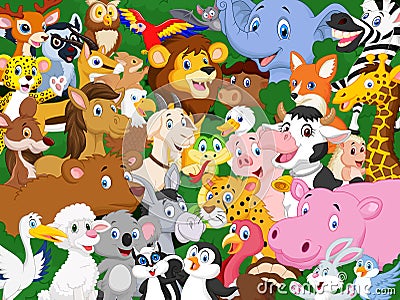 Cartoon animal background Vector Illustration