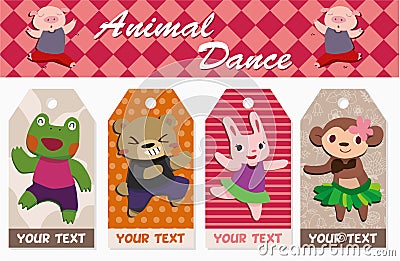 Cartoon animal card Vector Illustration