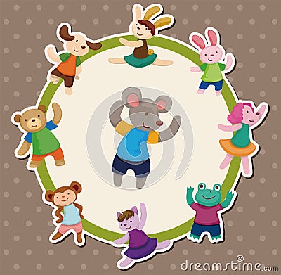 Cartoon animal dancer seamless pattern Vector Illustration