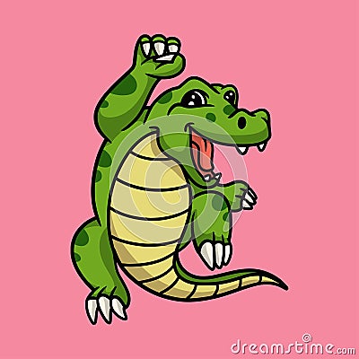 Cartoon animal design crocodile succeeded Stock Photo