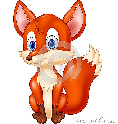 Cartoon animal fox illustration Vector Illustration