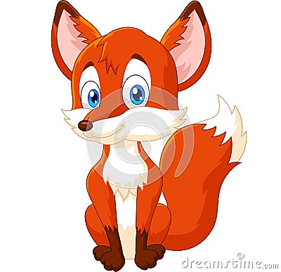 Cartoon animal fox posing Vector Illustration