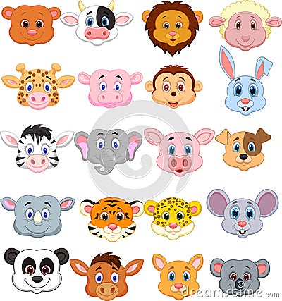 Cartoon animal head icon Vector Illustration