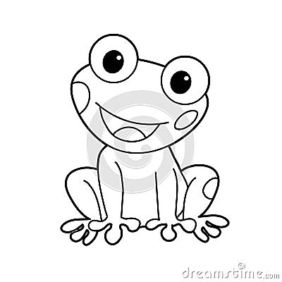 Cartoon animal illustration vector frog black outline Vector Illustration