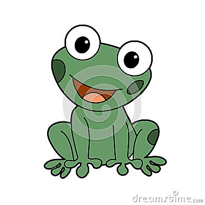 Cartoon animal illustration vector frog Vector Illustration