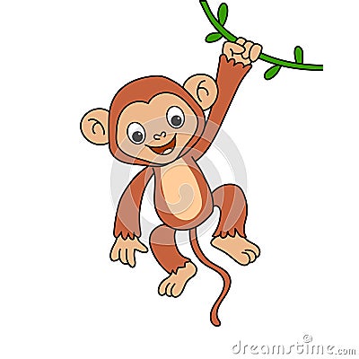 Cartoon animal illustration vector Monkey Vector Illustration