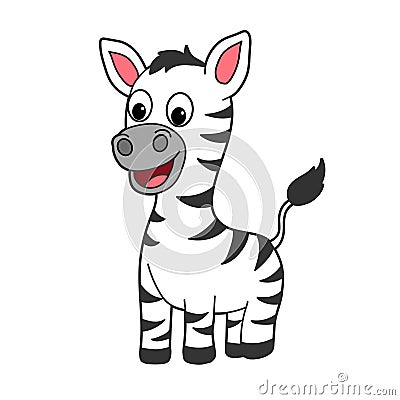 Cartoon animal illustration vector Zebra Vector Illustration