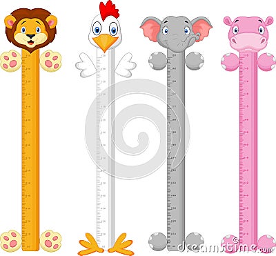 Cartoon animal wall meter Vector Illustration