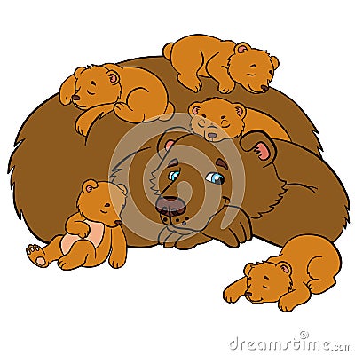 Cartoon animals for kids. Daddy bear Vector Illustration