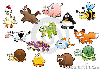 Cartoon animals and pets Vector Illustration