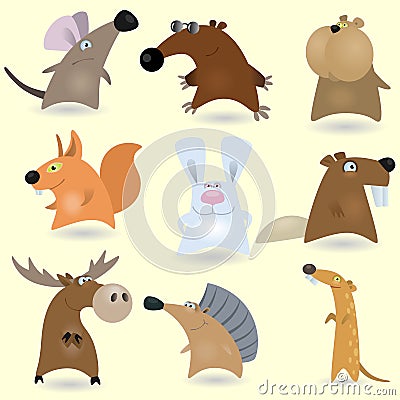 Cartoon animals set #2 Vector Illustration