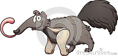 Cartoon anteater with tongue out Vector Illustration