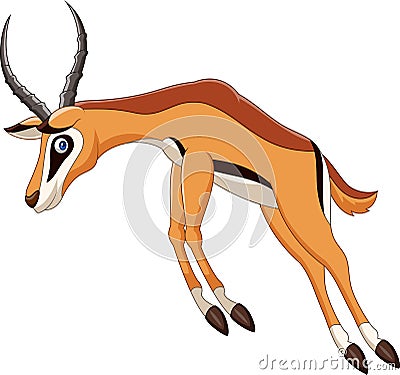 Cartoon antelope jumping Vector Illustration