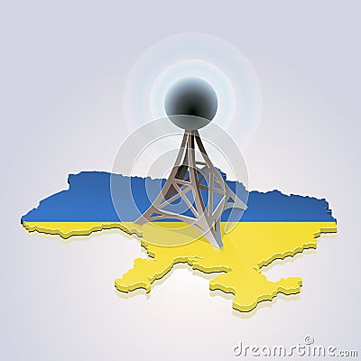 Mobile network in Ukraine Vector Illustration