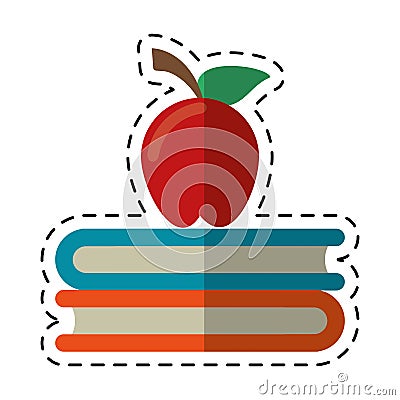 Cartoon apple book school symbol Vector Illustration