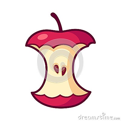 Cartoon apple core Vector Illustration