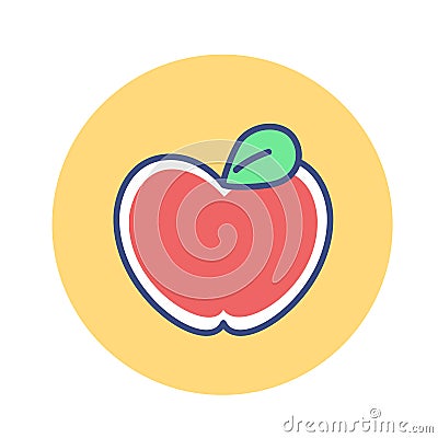 Cartoon Apple Icon Emoji Illustration Isolated Stock Photo