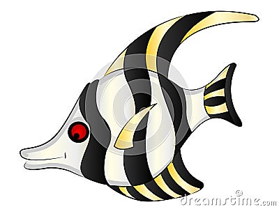 Cartoon Aquarium Angel Fish Vector Illustration