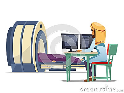 cartoon arab ct mri tomography screening Stock Photo