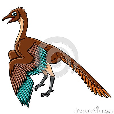 Cartoon archaeopteryx isolated on white background Vector Illustration