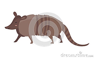 Cartoon armadillo.Vector illustration of an armadillo. Drawing animal for children. Zoo for kids. Vector Illustration