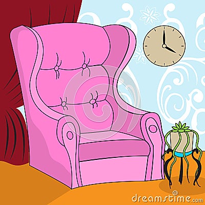 Cartoon armchair Vector Illustration
