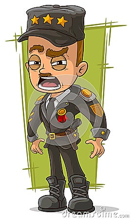 Cartoon army general in uniform Vector Illustration