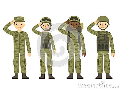 Cartoon army people Vector Illustration