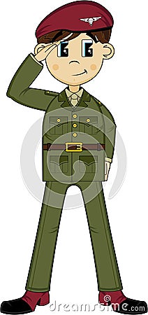 Cartoon Army Soldier Vector Illustration