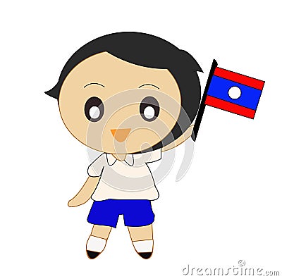 Cartoon ASEAN Laos Stock Photo
