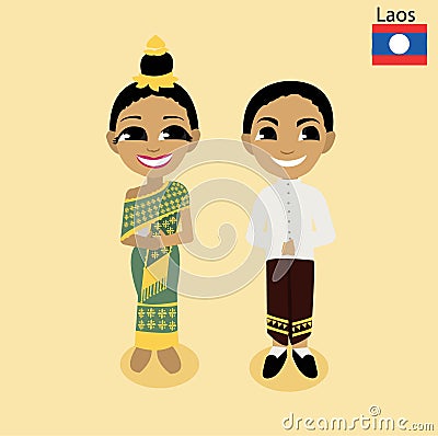 Cartoon ASEAN Laos Vector Illustration