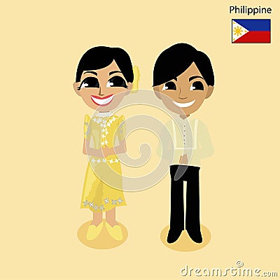 Cartoon ASEAN Philippines Vector Illustration