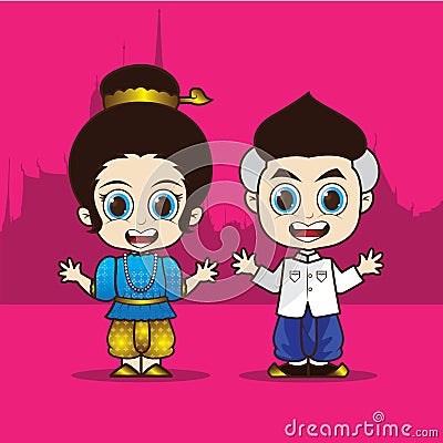 Cartoon Asean Thailand Vector Illustration