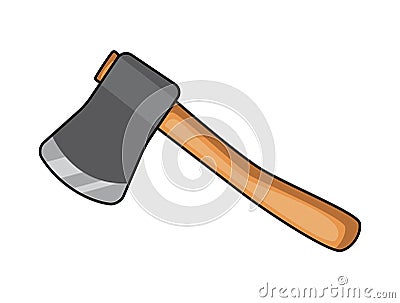 Cartoon ax, hatchet vector symbol icon design. Vector Illustration