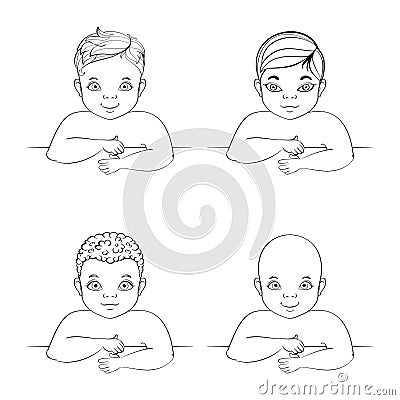 Cartoon baby character Vector Illustration