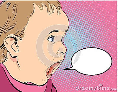 Cartoon Baby crying Vector Illustration