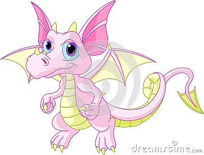 Cartoon baby dragon Vector Illustration