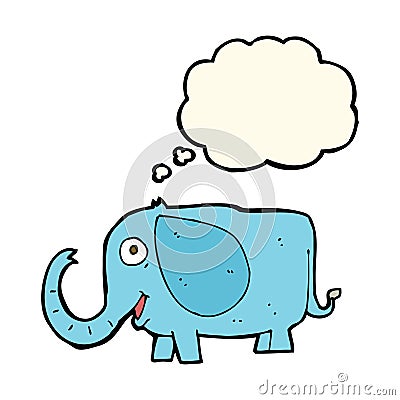 cartoon baby elephant with thought bubble Stock Photo