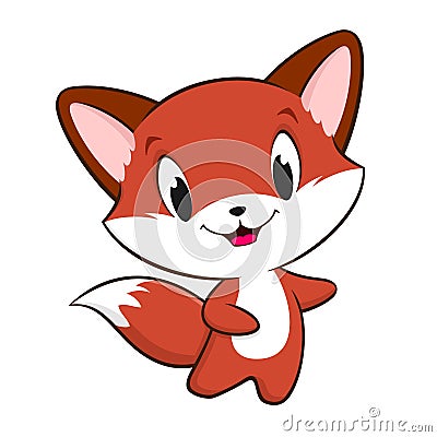 Cartoon Baby Fox Vector Illustration