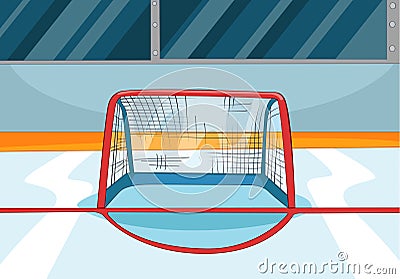 Cartoon background of ice hockey rink. Stock Photo