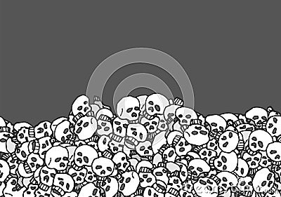 Cartoon background of skulls Vector Illustration