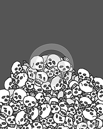 Cartoon background of skulls Vector Illustration