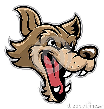 Cartoon of bad wolf head Vector Illustration