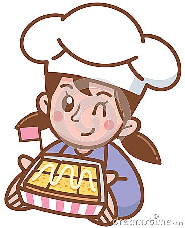 Cartoon baker Vector Illustration