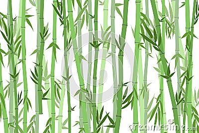 Cartoon Bamboo Forest Landscape Background. Vector Vector Illustration