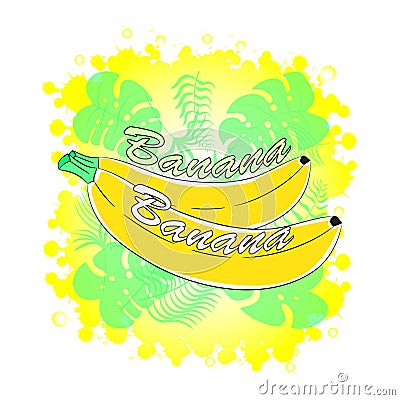 Cartoon bananas poster. Vector illustration. Vector Illustration