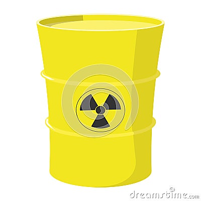 Cartoon barrel with nuclear waste Vector Illustration