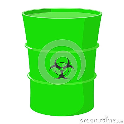 Cartoon barrel with toxic waste Vector Illustration