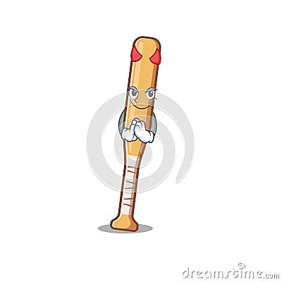 Cartoon baseball bat with the devil character Vector Illustration