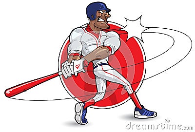 Cartoon Baseball Batter Stock Photo